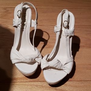 Bcbg white heels